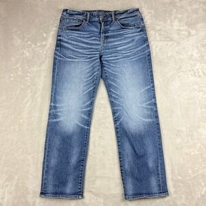 American Eagle Jeans Original Straight Mens 34x30 (Fit 35x28.5) Blue Medium Wash